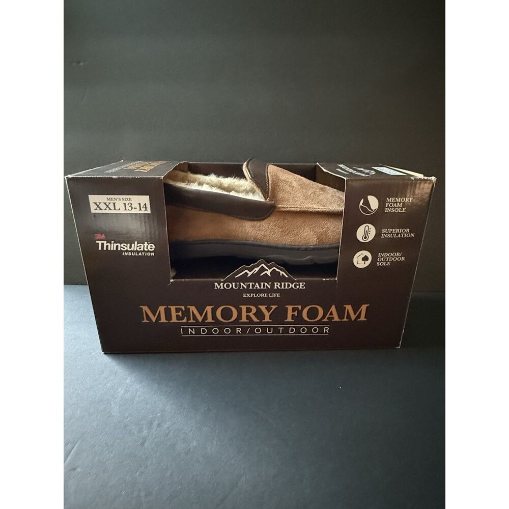 Mountain Ridge Slippers Memory Foam Indoor Outdoor Men's Size XXXL 13-14 Casual